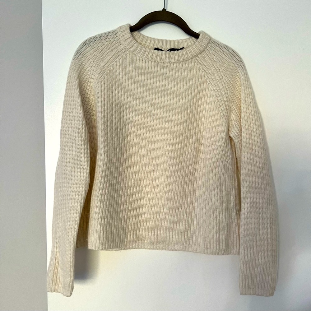 Jenni Kayne Cashmere Fisherman Sweater, Ivory, Sz S